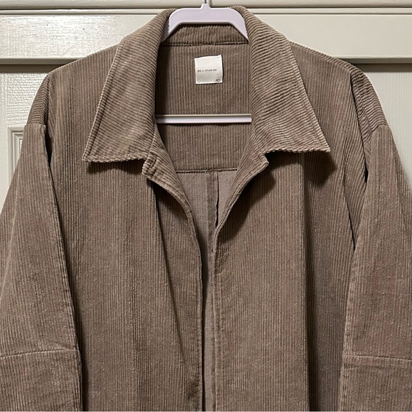 Deiji Studios 'The Cord House' Corduroy Open Front Jacket in Stone OS - Picture 4 of 9